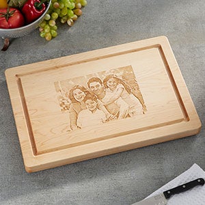 Maple Leaf Personalized Photo 18-inch Cutting Board - No Handles - 23856D-NH