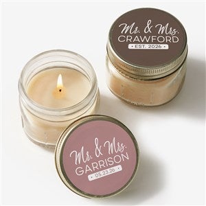 Stamped Elegance Wedding Personalized Mason Jar Candle Favors - 24143