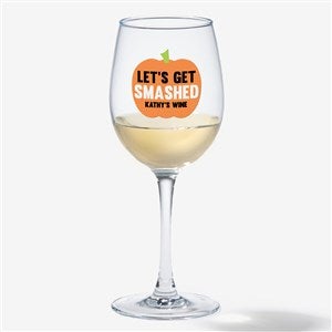 Let's Get Smashed Halloween Personalized White Wine Glass - 24172-W