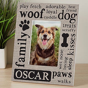 Happy Dog Personalized Picture Frame-Vertical - 24231-TV
