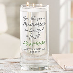 Botanical Memorial Personalized Personalized Memorial Cylinder Glass Vase - 24287