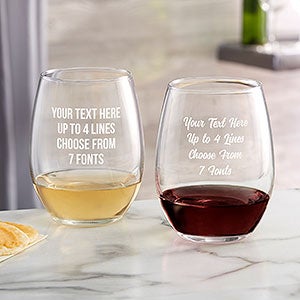 Engraved Message Stemless Wine Glass - 24320-S
