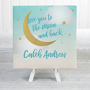 Beyond The Moon Personalized Baby Canvas Prints - 8