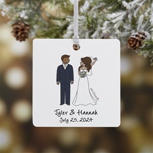 Wedding Couple philoSophie's® Personalized Square Photo Ornament- 2.75
