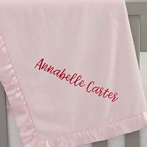 Write Your Own Embroidered Pink Baby Blanket - 24795-P