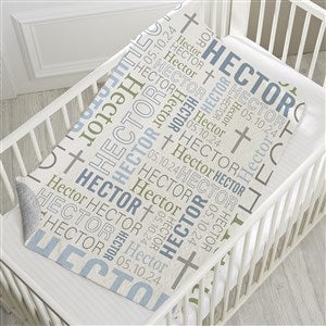 Christening Day For Him Personalized 30x40 Quilted Blanket - 24848-SQ