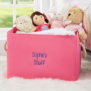 Kids Room Embroidered Storage Tote - Pink - 24864-P