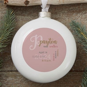 Modern All About Baby Girl Personalized Deluxe Ornament- 4