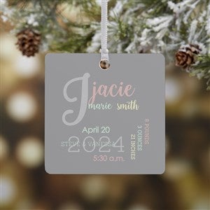 Modern All About Baby Girl Personalized Ornament- 2.75