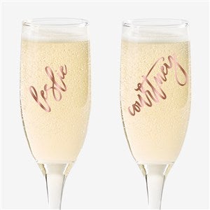 Vinyl Personalized Rosé Champagne Flute - 25005-NT