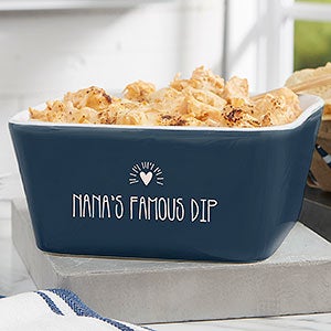 Made With Love Personalized Small Square Baking Dish- Navy - 25035N-C