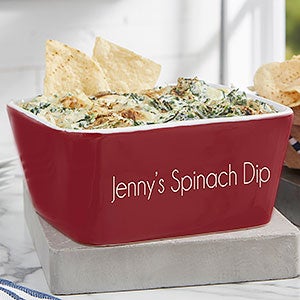 Personalized Small Classic Square Baking Dish- Red - 25036R-C