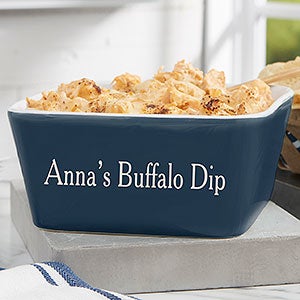 Personalized Small Classic Square Baking Dish- Navy - 25036N-C