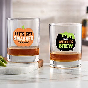 Let's Get Smashed Halloween Personalized Whiskey Glass - 25064-D