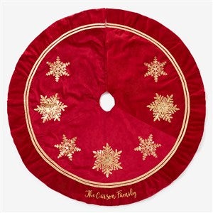 Glistening Snowflake Personalized Christmas Tree Skirt - 25087