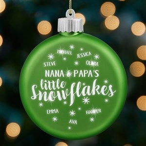Our Little Snowflakes Personalized LED Green Glass Ornament - 25145-G