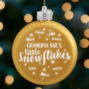 Our Little Snowflakes Personalized LED Gold Glass Ornament - 25145-Gold