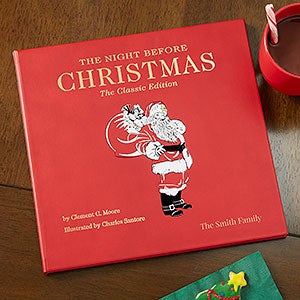 The Night Before Christmas Personalized Leather Book - 25261D