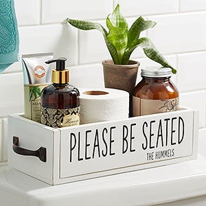Bathroom Expressions Personalized Decorative Wood Storage Box - 25385