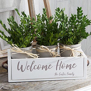 Rustic Home Expressions Personalized Decorative Wood Entry Table Box - 25389