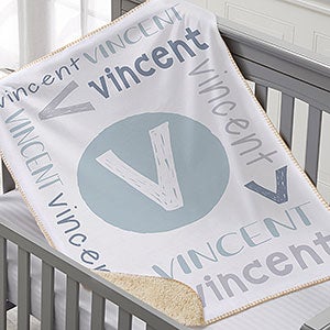 Youthful Name Personalized 30x40 Sherpa Baby Blanket - 25420-SS