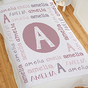 Youthful Name Personalized 60x80 Fleece Baby Blanket - 25420-L