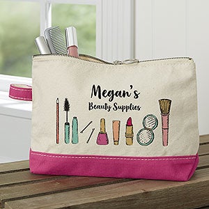 Makeup Brushes Personalized Pink Makeup Bag - 25484-P