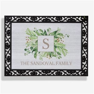 Spring Greenery Personalized Doormat- 18x27 - 25543