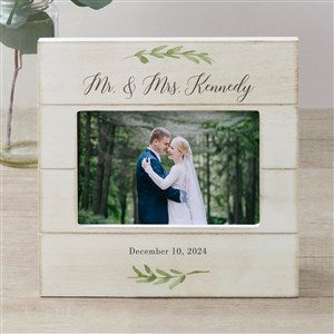 Laurels Of Love Personalized Wedding Shiplap Picture Frame- 4x6 Horizontal - 25835