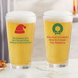 Choose Your Icon Personalized Christmas 16oz. Pint Glass - 25995-PG