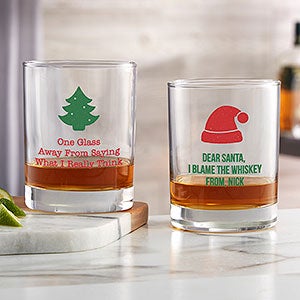 Choose Your Icon Personalized Christmas Whiskey Glass - 25996