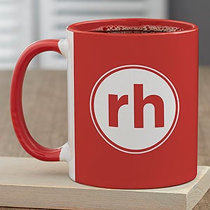 Modern Initials Personalized Coffee Mug 11 oz.- Red - 26019-R