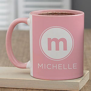 Modern Initials Personalized Coffee Mug 11 oz.- Pink - 26019-P