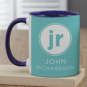 Modern Initials Personalized Coffee Mug 11 oz.- Blue - 26019-BL