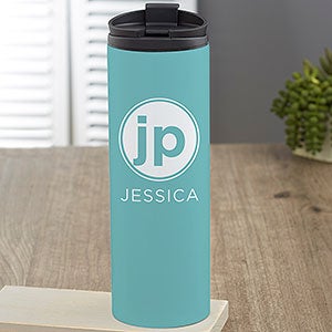 Modern Initials Personalized 16 oz. Travel Tumbler - 26021