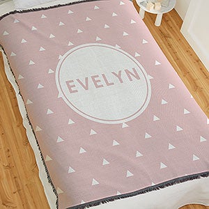 Simple and Sweet Personalized Baby Girl 56x60 Woven Throw Blanket - 26200-A