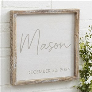 Simple and Sweet Personalized Baby Barnwood Frame Wall Art- 12
