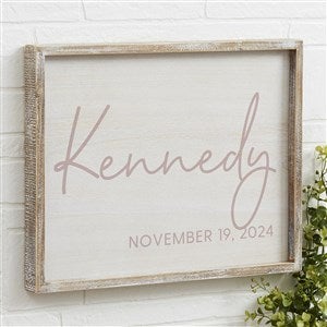 Simple and Sweet Personalized Baby Girl Barnwood Frame Wall Art- 14