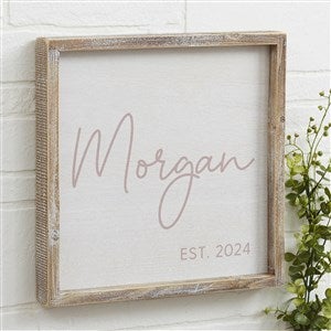 Simple and Sweet Personalized Baby Girl Barnwood Frame Wall Art- 12