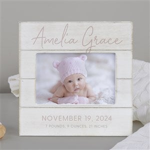 Simple and Sweet Personalized Baby Girl Shiplap Frame- 4x6 Horizontal - 26225