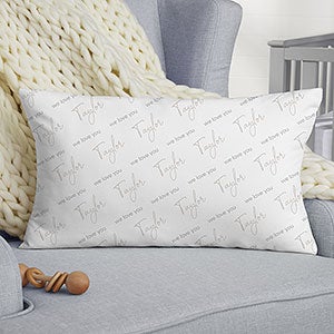 Simple and Sweet Personalized Baby Lumbar Velvet Throw Pillow - 26228-LBV