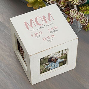 Mom Established Personalized Photo Cube - White - 26237-W