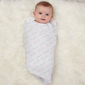 Simple and Sweet Personalized Baby Girl Receiving Blanket - 26257