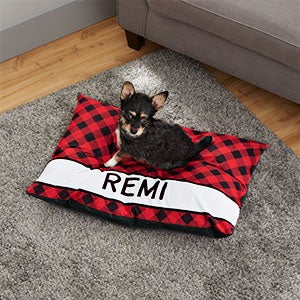 Pet Plaid Personalized Dog Bed - 22x30 - 26276-S