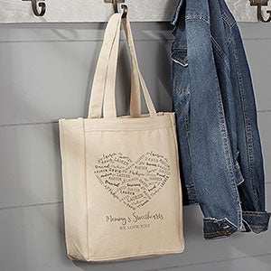 Farmhouse Heart Personalized Canvas Tote Bag- 14