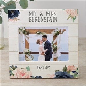 Colorful Floral Personalized Wedding Shiplap Picture Frame- 5x7 Horizontal - 26320-5x7H