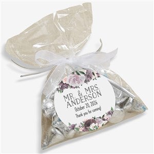 Plum Colorful Floral Personalized Wedding Favor Stickers - 26337