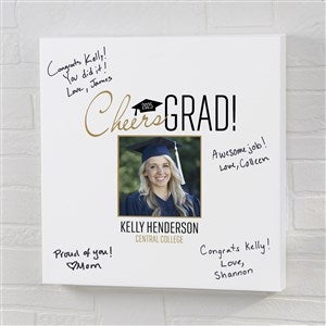 Signature Graduation Photo Personalized Canvas Print- 16" x 16"