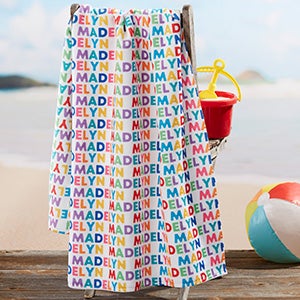 Vibrant Name for Her Personalized 30x60 Beach Towel - 26433