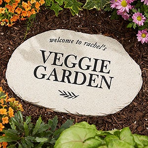 Vegetable Garden Plant Markers Personalized Round Garden Stone - 7.5